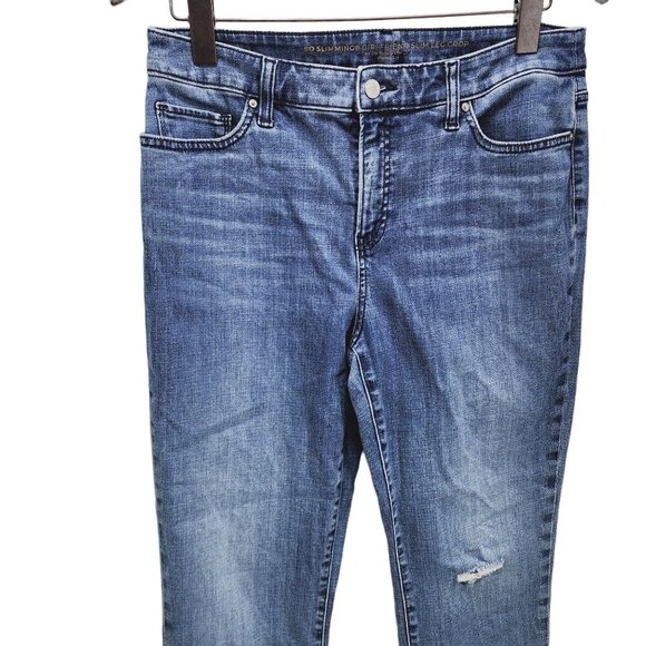 Chico's So Slimming Girlfriend‎ Crops Jeans Women's Size 10 Blue Medium Wash - Picture 3 of 10